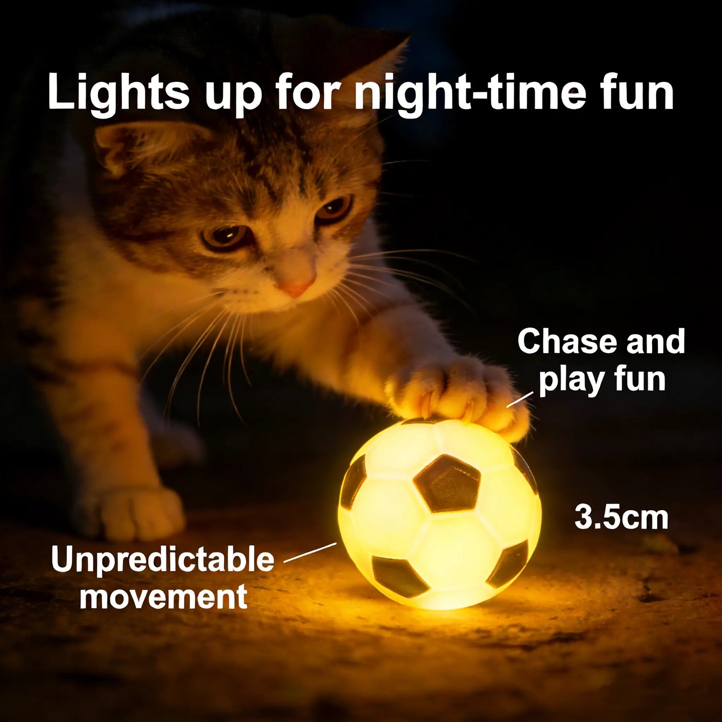 FIFA World Cup Official Licensed Interactive Cat Toy β Flashing Moving Soccer Ball with Rolling Light