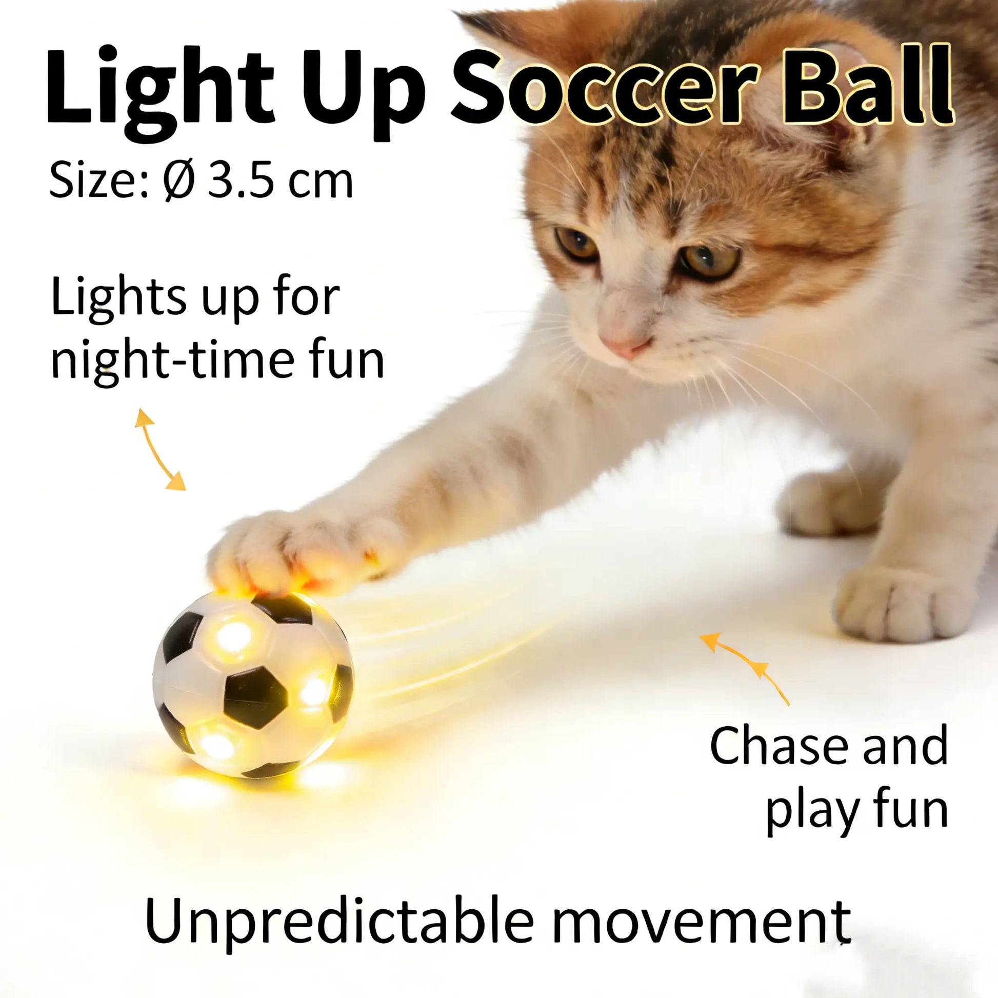 FIFA World Cup Official Licensed Interactive Cat Toy – Flashing Moving Soccer Ball with Rolling Light