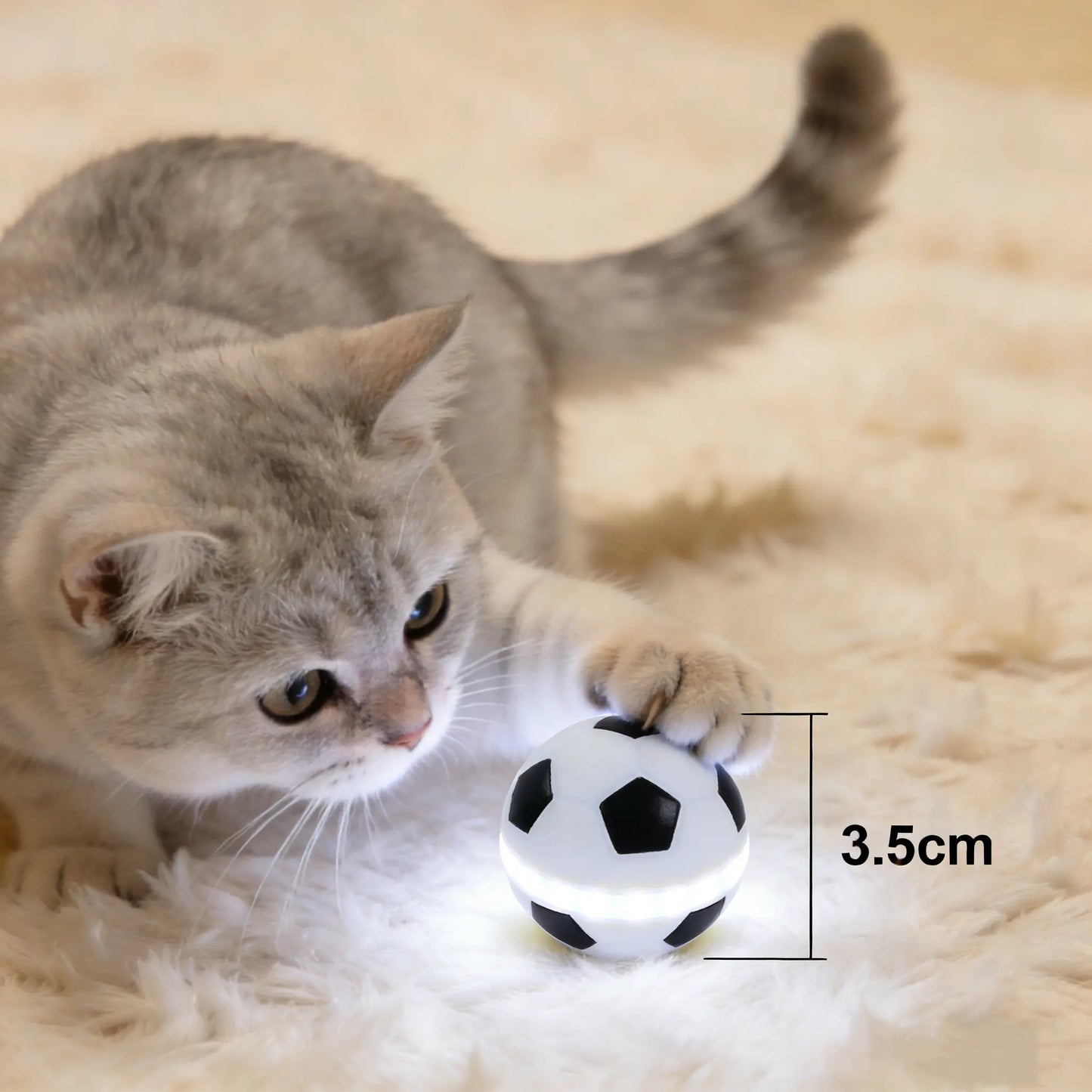 FIFA World Cup Official Licensed Interactive Cat Toy – Flashing Moving Soccer Ball with Rolling Light