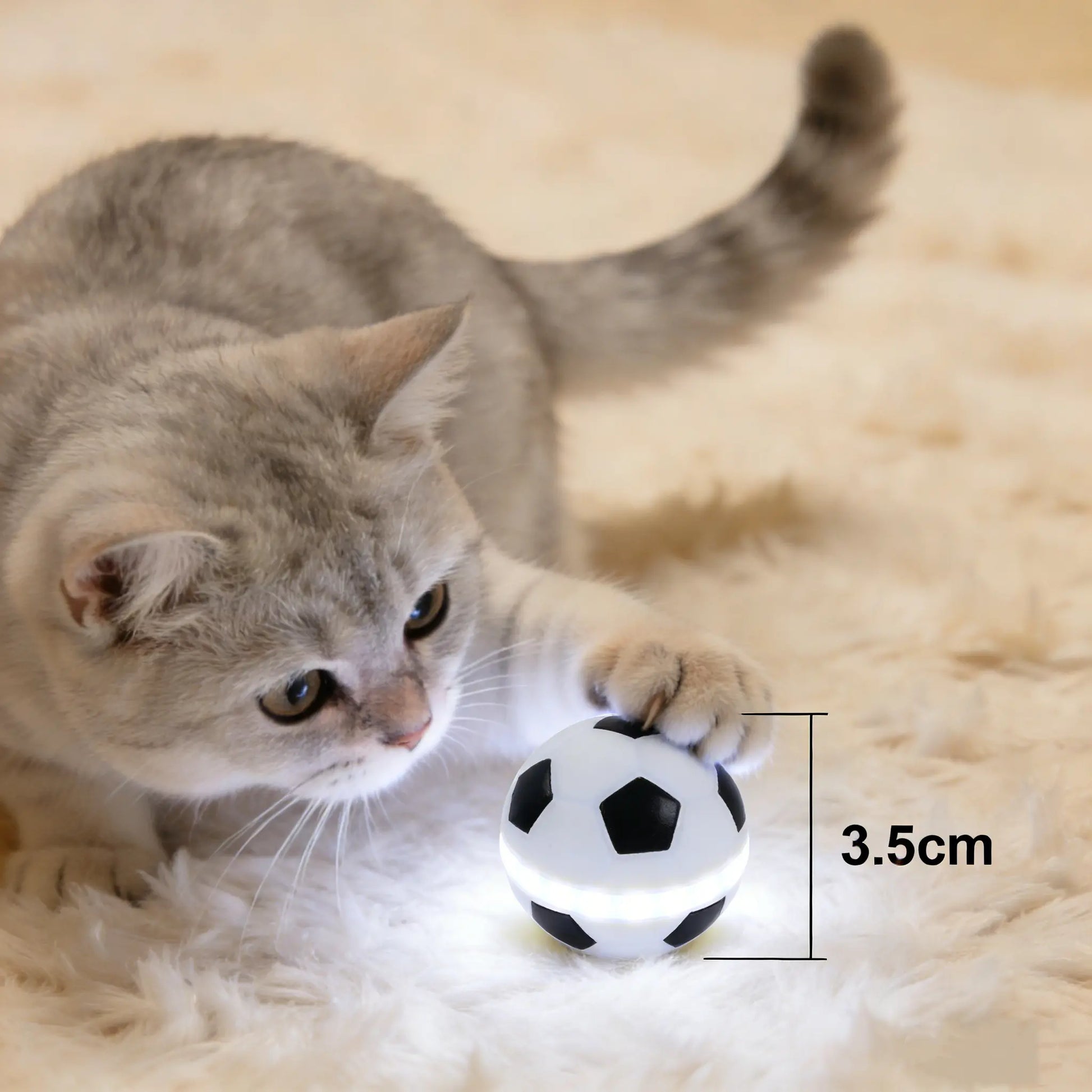FIFA World Cup Official Licensed Interactive Cat Toy – Flashing Moving Soccer Ball with Rolling Light