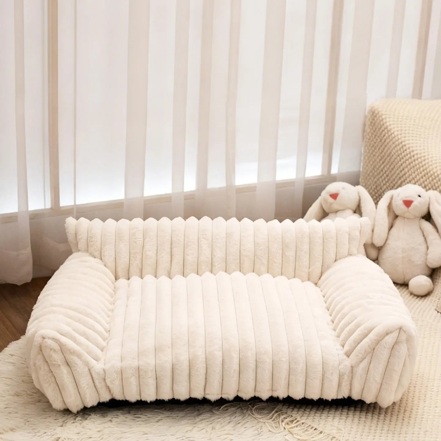 Four Styles of Comfortable Pet Sofa Beds—Fluffy Fleece Cat Bed Suitable for Indoor Cats, Premium Soft Material with a Removable, Washable Cover, Fun for Outdoor Use. Suitable for All Seasons, Cozy Pet Bed, Pet Sofa Bed, Bed Sure Pet