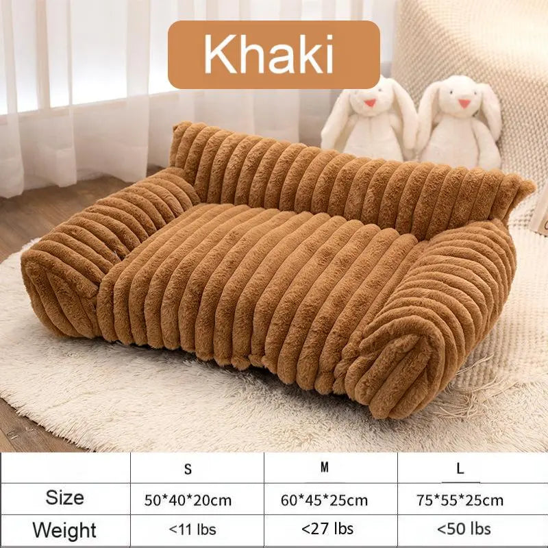 Four Styles of Comfortable Pet Sofa Beds—Fluffy Fleece Cat Bed Suitable for Indoor Cats, Premium Soft Material with a Removable, Washable Cover, Fun for Outdoor Use. Suitable for All Seasons, Cozy Pet Bed, Pet Sofa Bed, Bed Sure Pet