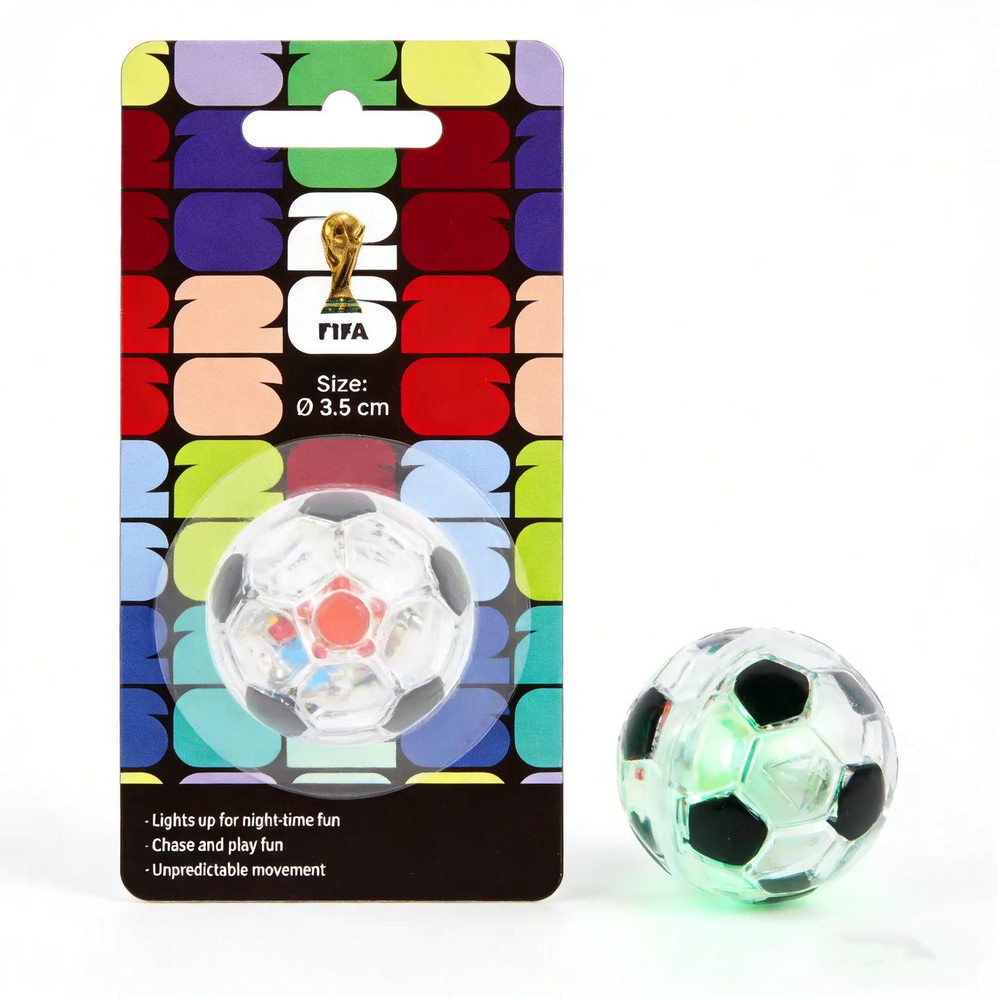 FIFA World Cup Official Licensed Interactive Cat Toy – Flashing Moving Soccer Ball with Rolling Light