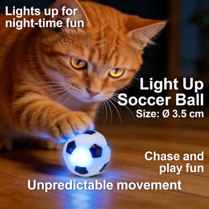 FIFA World Cup Official Licensed Interactive Cat Toy – Flashing Moving Soccer Ball with Rolling Light