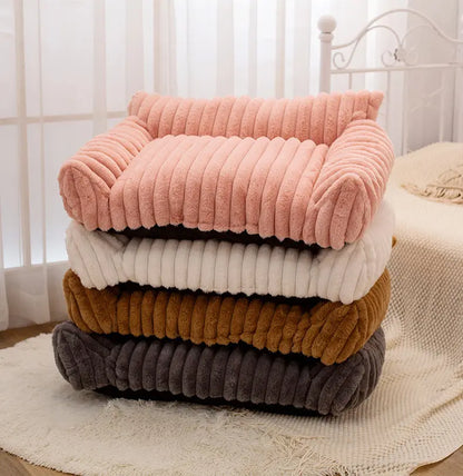 Four Styles of Comfortable Pet Sofa Beds—Fluffy Fleece Cat Bed Suitable for Indoor Cats, Premium Soft Material with a Removable, Washable Cover, Fun for Outdoor Use. Suitable for All Seasons, Cozy Pet Bed, Pet Sofa Bed, Bed Sure Pet