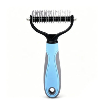 Ihubei Double-Sided Pet Grooming Rake – Deshedding & Dematting Undercoat Brush for Dogs & Cats, Wide Comb for Long Hair, Reduces Shedding