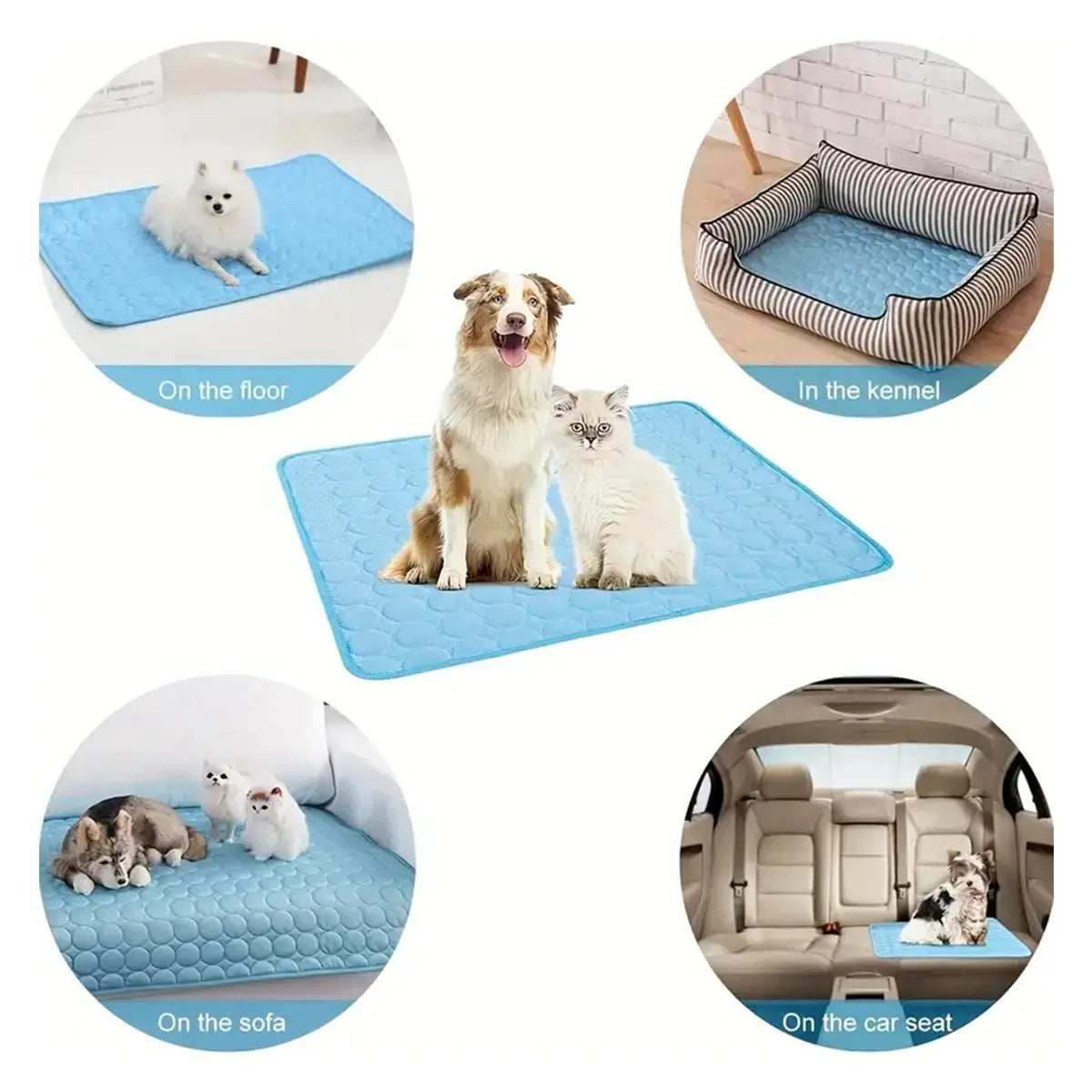 Cooling Dog Bed – Ice Silk Cooling Mat for Dogs, Non-Slip & Machine Washable, Summer Comfort Bed for Small to Large Pets