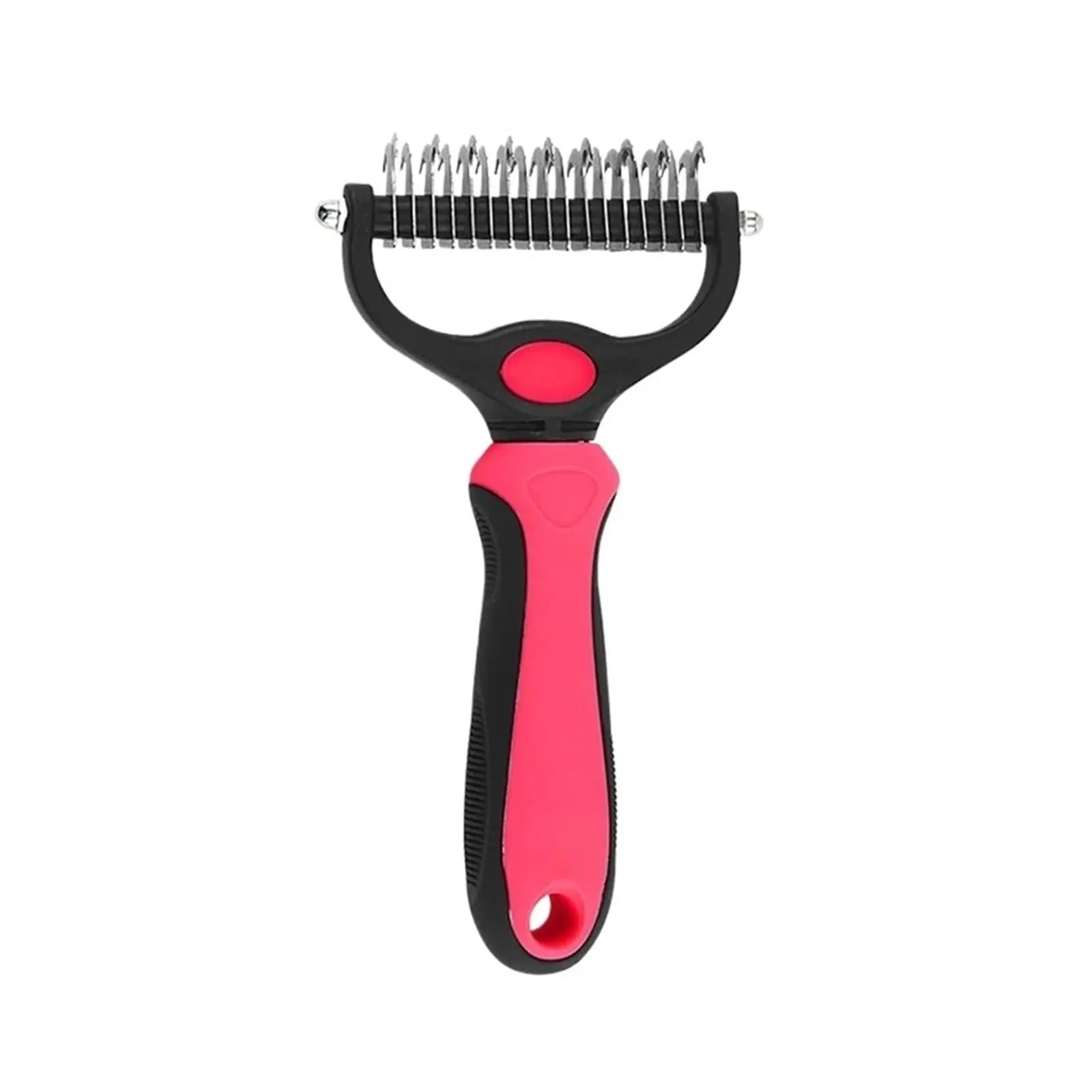 Pet Deshedding Brush and Cat Comb - Pain-Free Dematting Undercoat Rake for Dogs and Cats, Double-Sided Shedding Tool for Effective Tangle Removal and Reducing Loose Hair and Mats