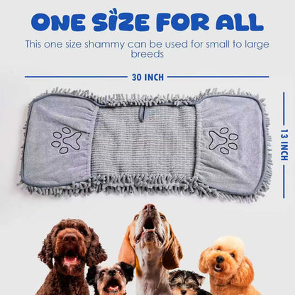 Absorbent Dog Towel, Microfiber Quick Drying Towel Machine Washable with Hand Pockets - Medium Large Dog 30 X 13'