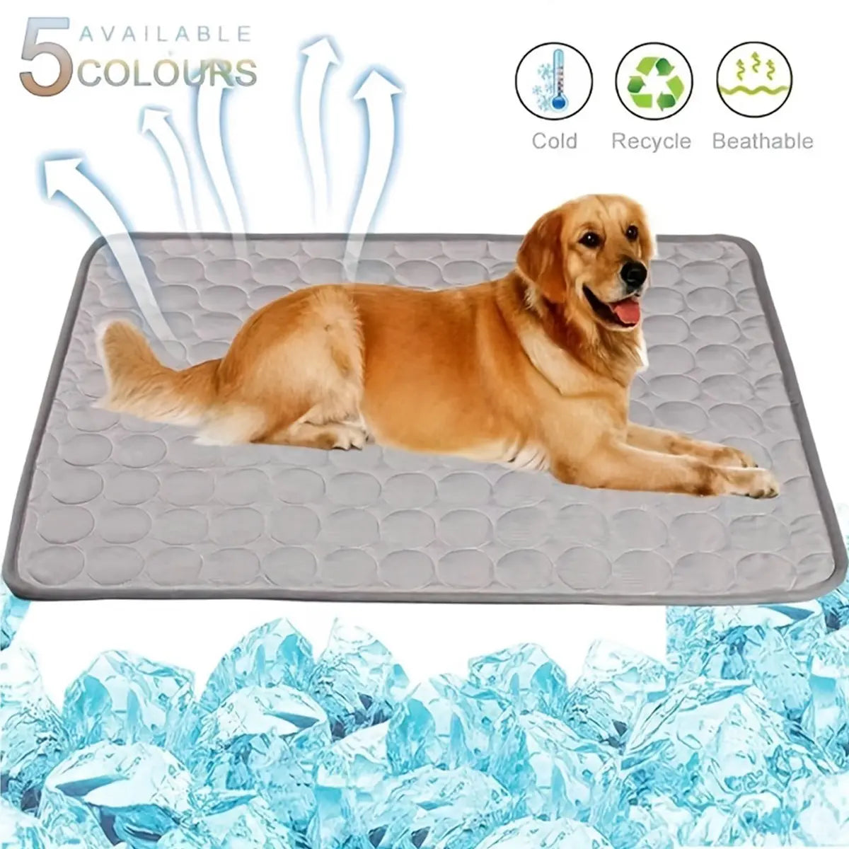 Cooling Dog Bed – Ice Silk Cooling Mat for Dogs, Non-Slip & Machine Washable, Summer Comfort Bed for Small to Large Pets