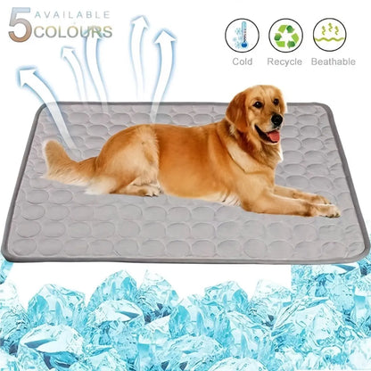 Cooling Dog Bed – Ice Silk Cooling Mat for Dogs, Non-Slip & Machine Washable, Summer Comfort Bed for Small to Large Pets