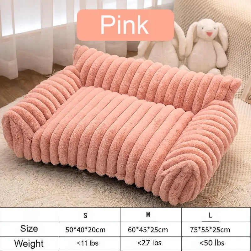 Four Styles of Comfortable Pet Sofa Beds—Fluffy Fleece Cat Bed Suitable for Indoor Cats, Premium Soft Material with a Removable, Washable Cover, Fun for Outdoor Use. Suitable for All Seasons, Cozy Pet Bed, Pet Sofa Bed, Bed Sure Pet