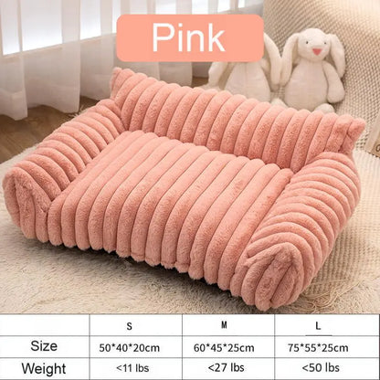 Four Styles of Comfortable Pet Sofa Beds—Fluffy Fleece Cat Bed Suitable for Indoor Cats, Premium Soft Material with a Removable, Washable Cover, Fun for Outdoor Use. Suitable for All Seasons, Cozy Pet Bed, Pet Sofa Bed, Bed Sure Pet